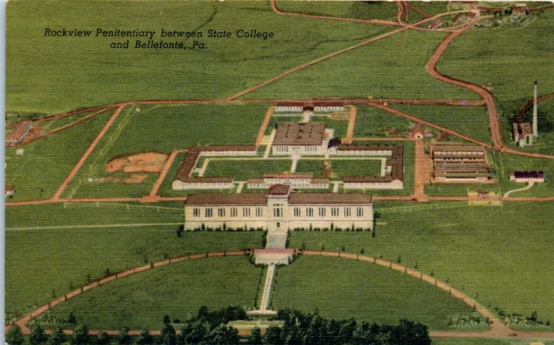 1956 Rockview Penitentiary between State College and Bellefonte PA Postcard