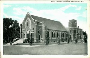 First Christian Church Chickasha OK Curt Teich Sales Sample Vintage Postcard W36