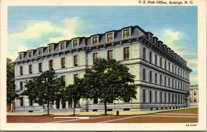 Linen Postcard United States Post Office in Raleigh, North Carolina