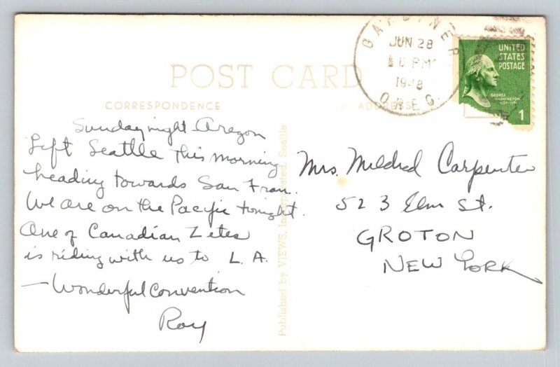 1948  RPPC  Mt. Rainier   Washington  Postcard