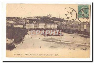 Lyon Postcard Old Bellevue Square and hill Fourviere