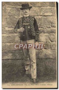 Old Postcard Folklore Concarneau Fete des Filets Bleus Costume d & # 39Elliant