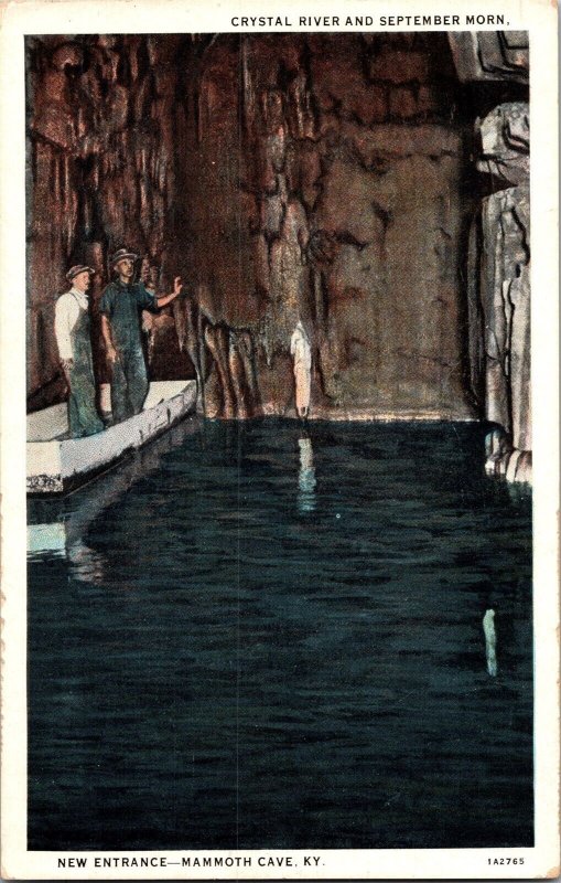 Crystal River, New Entrance Mammoth Cave KY Vintage Postcard L73 