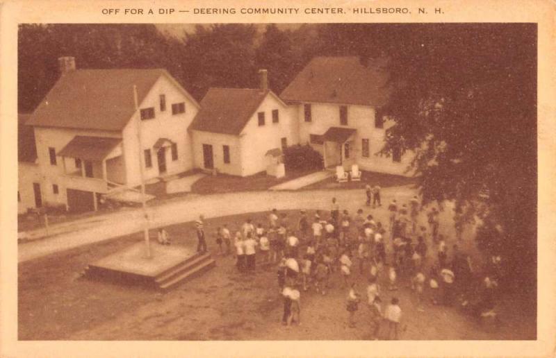 Hillsboro New Hampshire Derring Community Center Antique Postcard K97145