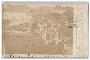 1900 Indian Day Crowded Titonka Iowa IA RPPC Photo Posted Antique Postcard