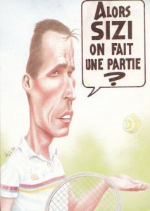 Tennis French Comic Humour Postcard