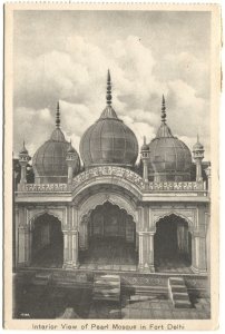 Postcard Interior View Pearl Mosque Fort Delhi India