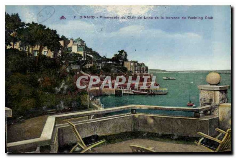 Old Postcard Dinard Claire Walk of the Yachting Club Terrace