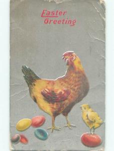 Pre-Linen easter CHICK WITH COLORFUL CHICKEN k2247