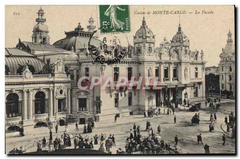 Old Postcard Monte Carlo Casino The Facade