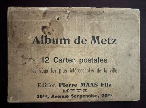 METZ FRANCE-EARLY 1900s SOUVENIR ALBUM-12 POSTALES POSTCARD FOLDER