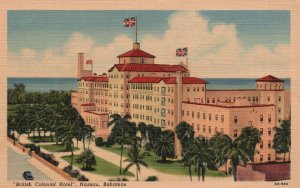 View of British Colonial Hotel Nassau Bahamas Vintage Postcard c1920