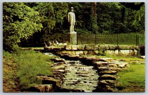 Beer~Lynchburg Tennessee~Jack Daniel Distillery Statue & Spring~Vintage Postcard