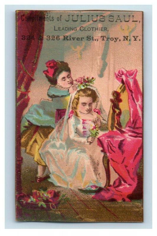 1880's Lovely Kids Julius Saul Troy, NY Set Of 4 Trade Cards P96