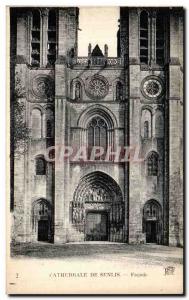 Old Postcard Senlis Senlis Cathedral Facade