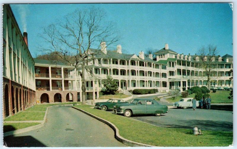 NATURAL BRIDGE, Virginia  VA   Roadside MOTOR INN & HOTEL c1950s Cars  Postcard