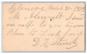 1880 Please Look For It Message Glencoe Baltimore Maryland MD Postal Card