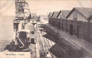 Rosario Argentina Loading Docks Port Antique Postcard J46395