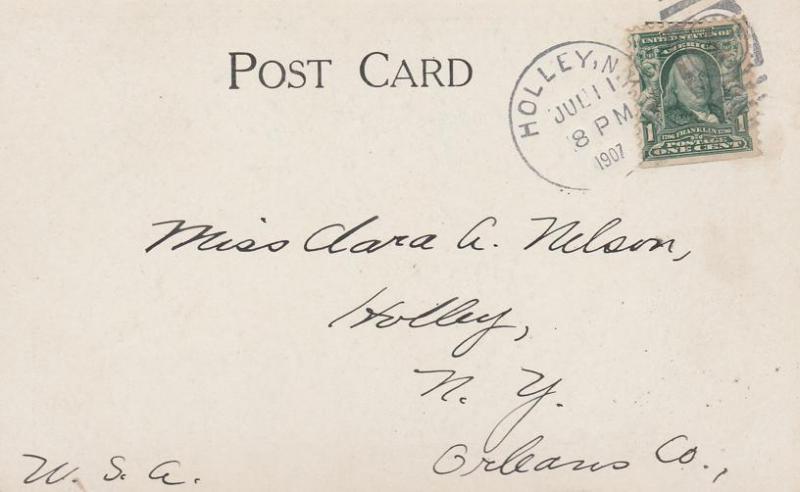 Holley, Orleans County NY, New York - Glen at Lovers Lane - pm 1907 - UDB