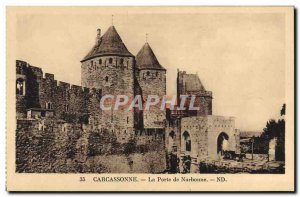 Old Postcard Carcassonne La Porte De Narbonne