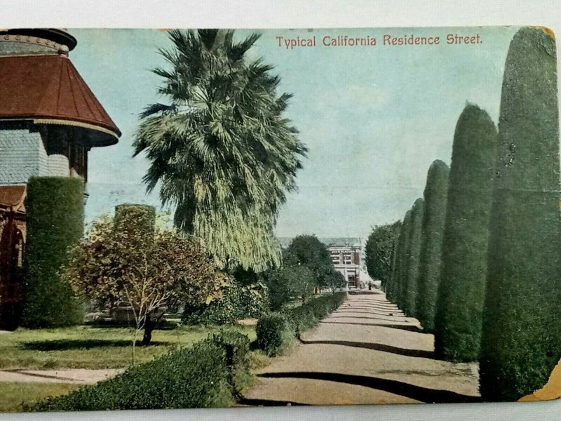 Vintage Postcard 1910 Typical California Residence Street CA Pub. Newman Post Co