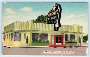 LA PLACE, LA Louisiana~ Roadside ROUSSEL'S RESTAURANT c1940s Linen Postcard