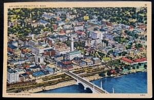 Vintage Postcard 1930-1945 Aerial View of Springfield, Massachusetts (MA)