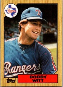 1987 Topps Baseball Card Bobby Witt Texas Rangers sk3512