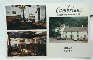 The Cambrian Hotel Restaurant Solva Dyfed  Vtg Advertising Postcard Mary Johns