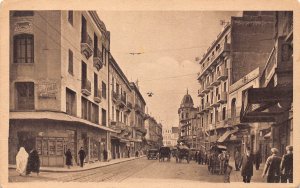 B218 Tunisia Tunis Rue Al-Djazira street vintage postcard