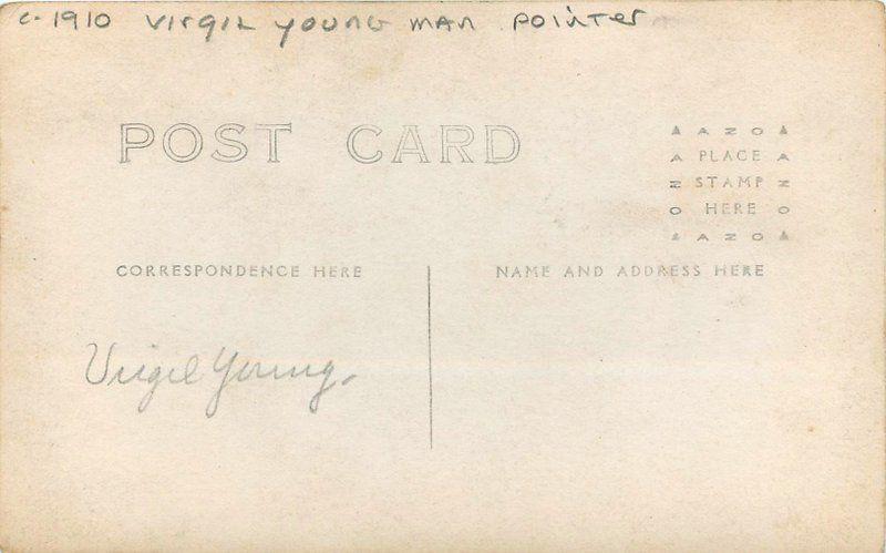 C-1910 Virgil Young man Pointer RPPC Photo Postcard 13161