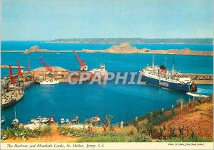 Modern Postcard The Harbor and Elizabeth Castle St Helier Jersey CI Boat Sealink