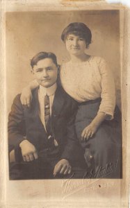 Columbus Ohio c1920 RPPC Real Photo Postcard Young Married Couple