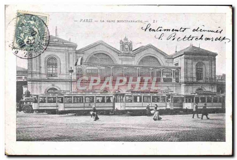 Old Postcard Paris Gare Montparnasse