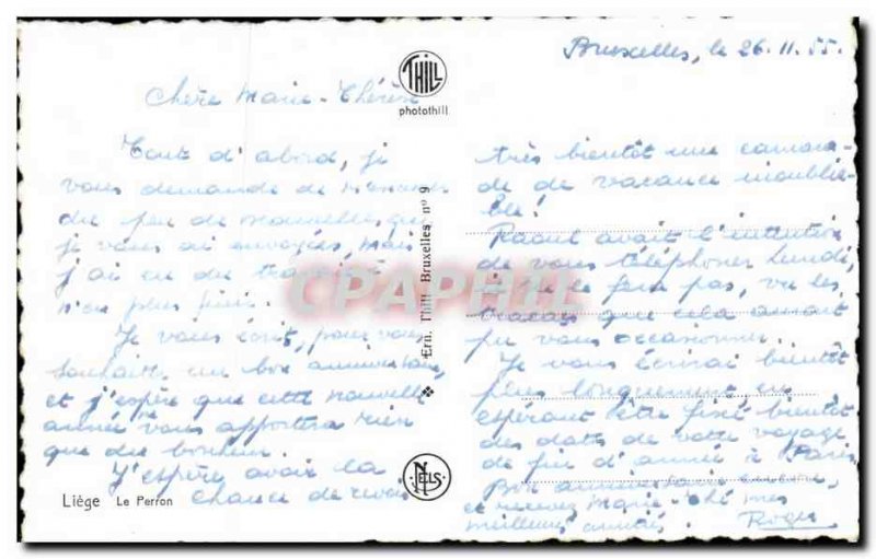 Old Postcard Liege The Perron
