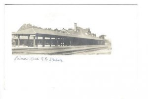 Palmer MA Railroad Station Train Depot RPPC Real Photo Postcard