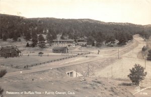 H21/ Platte Canyon Colorado RPPC Postcard c40s Buffalo Park Pano Lodge