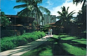 Postcard Hawaii Maui Kaanapali Royal Lahaina Resort Couple on Walkway