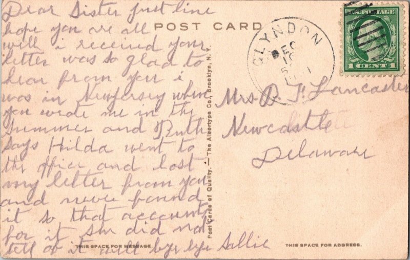 Franklin High School Reisterstown Maryland Vintage Postcard 1906 KJ9