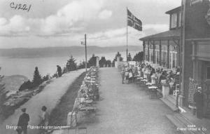 Bergen Norway Floirestauranten Birdseye View Real Photo Antique Postcard K85912