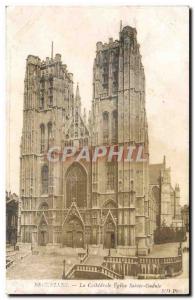 Brussels Old Postcard The Cathedral Church of St. Gudule