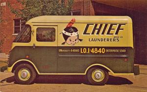 Chicago IL Chief Wash Launders Delivery Truck Postcard