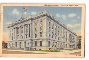 Lincoln Nebraska NB Postcard 1944 US Court House and Post Office