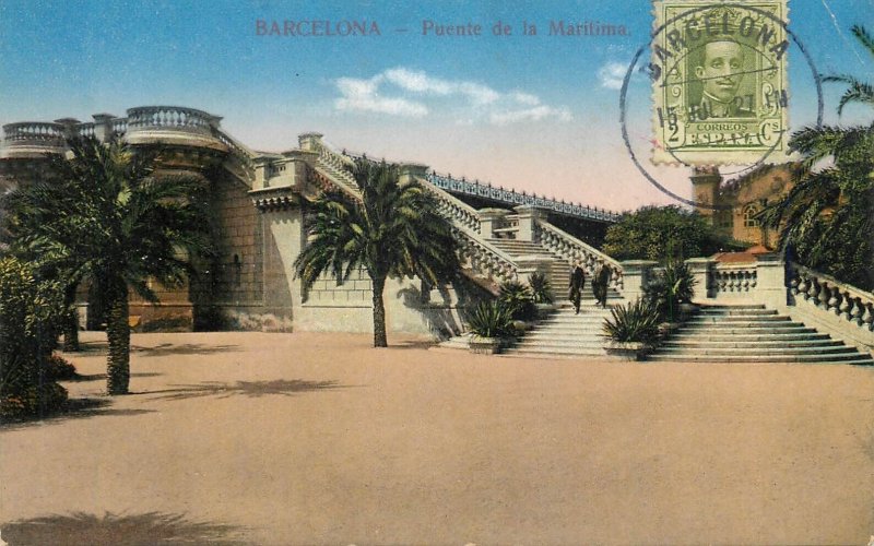 Lot of 13 vintage postcards all Spain Barcelona 1927 TCV franking stamps