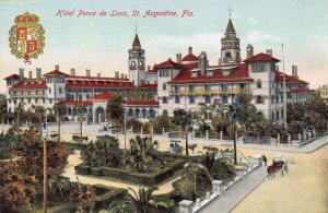 Hotel Ponce De Leon, St. Augustine, Florida, Early Postcard, Unused