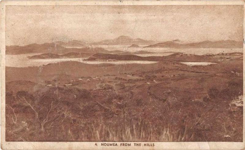 Noumea New Caledonia Scenic View from the Hills Antique Postcard J50392