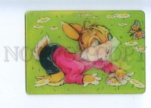 487107 USSR 1984 Nikolskaya cartoon chatterbox hare lenticular 3D CALENDAR