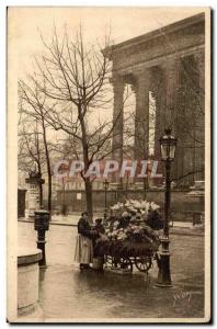Paris 8 Merchant of Flowers - Place de la Madeleine - Old Postcard (trades)
