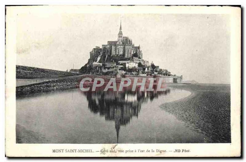 Old Postcard Mont Saint Michel Cote Sud shooting to the east of La Digue