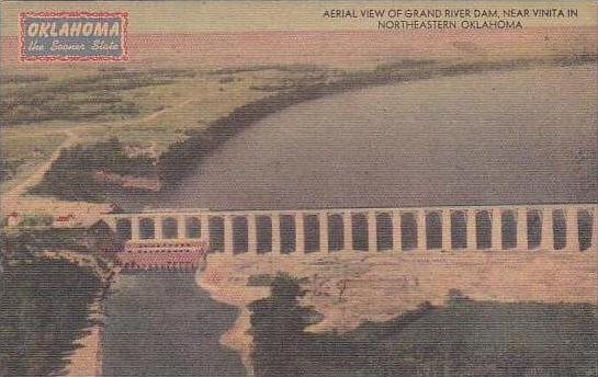 Oklahoma Northeastern Aerial View Of Grand River Dam Near Vinta In